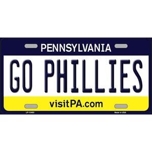 MLB Go Phillies License Plate Tag Metal Philadelphia  Wall Sign PA New Series